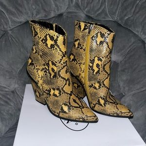 Steve Madden - Snakeskin Rarely Booties in Yellow